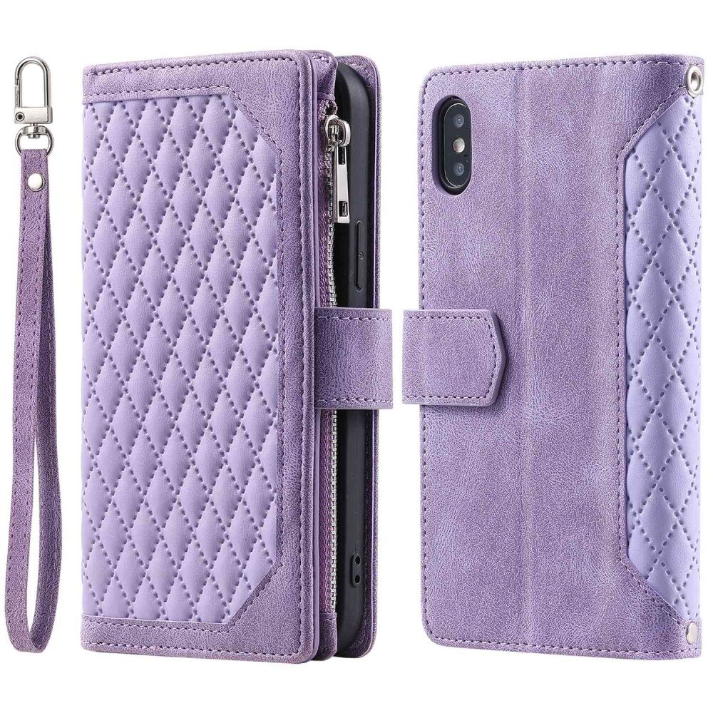 Borsa a portafoglio trapuntata iPhone X/XS Viola