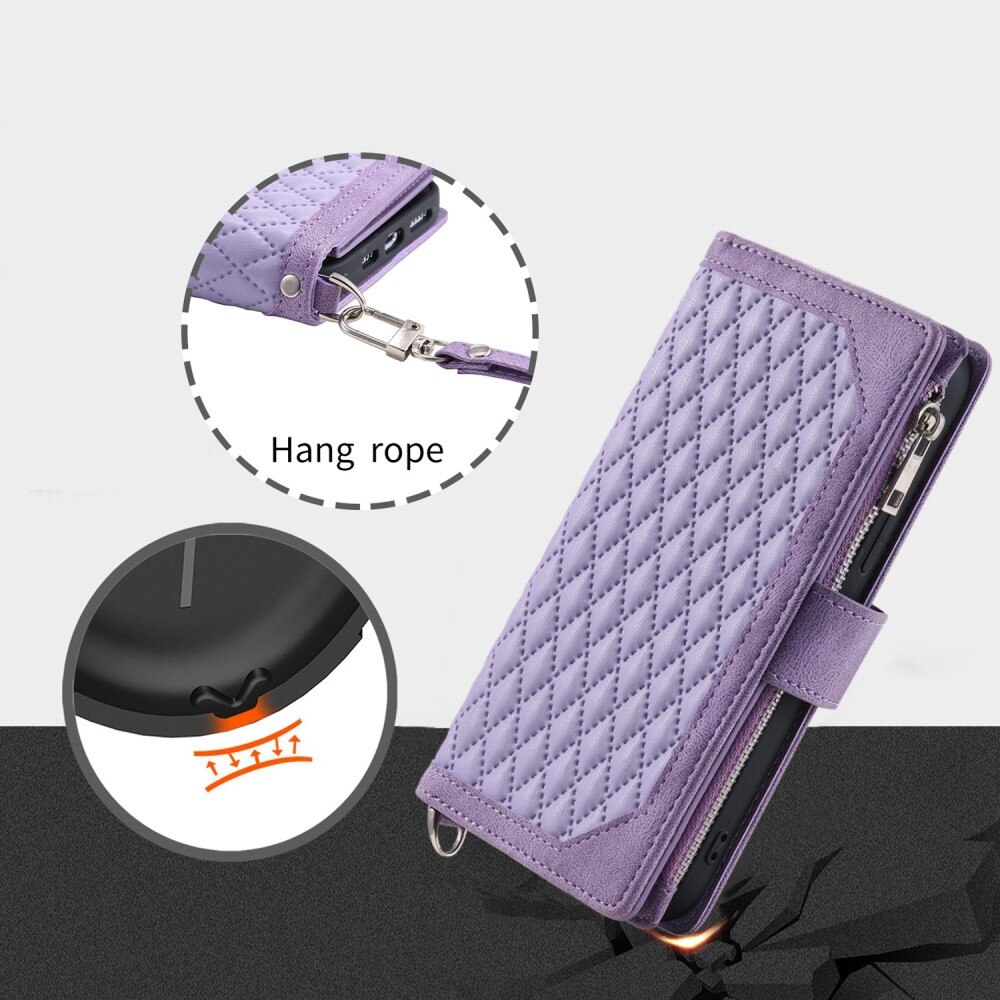 Borsa a portafoglio trapuntata iPhone X/XS Viola