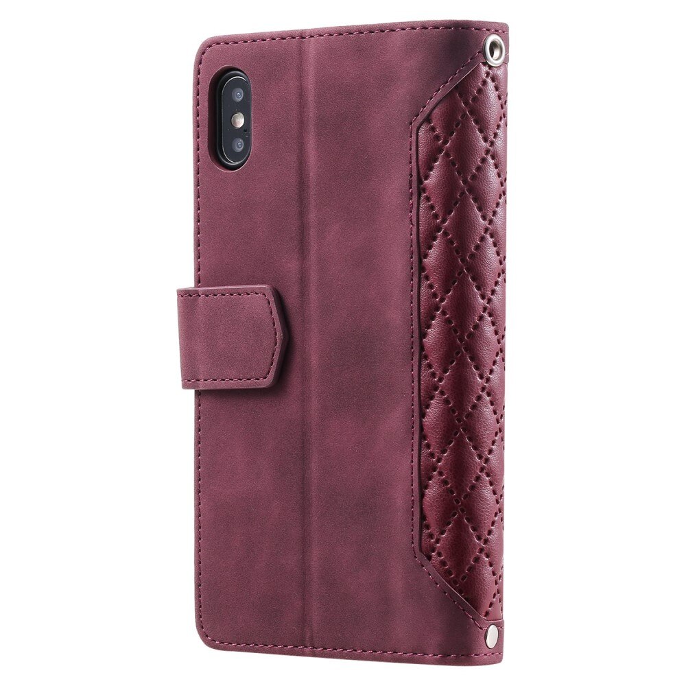 Borsa a portafoglio trapuntata iPhone X/XS Rosso