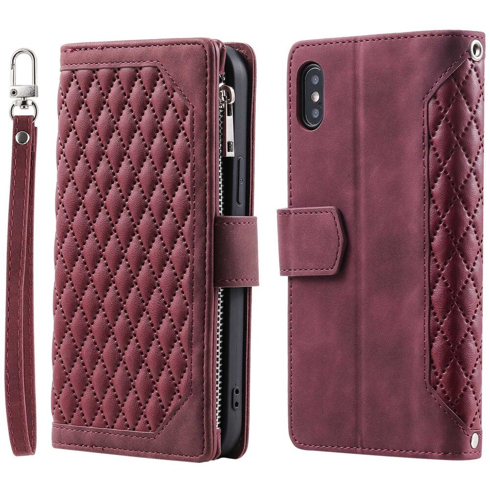 Borsa a portafoglio trapuntata iPhone X/XS Rosso