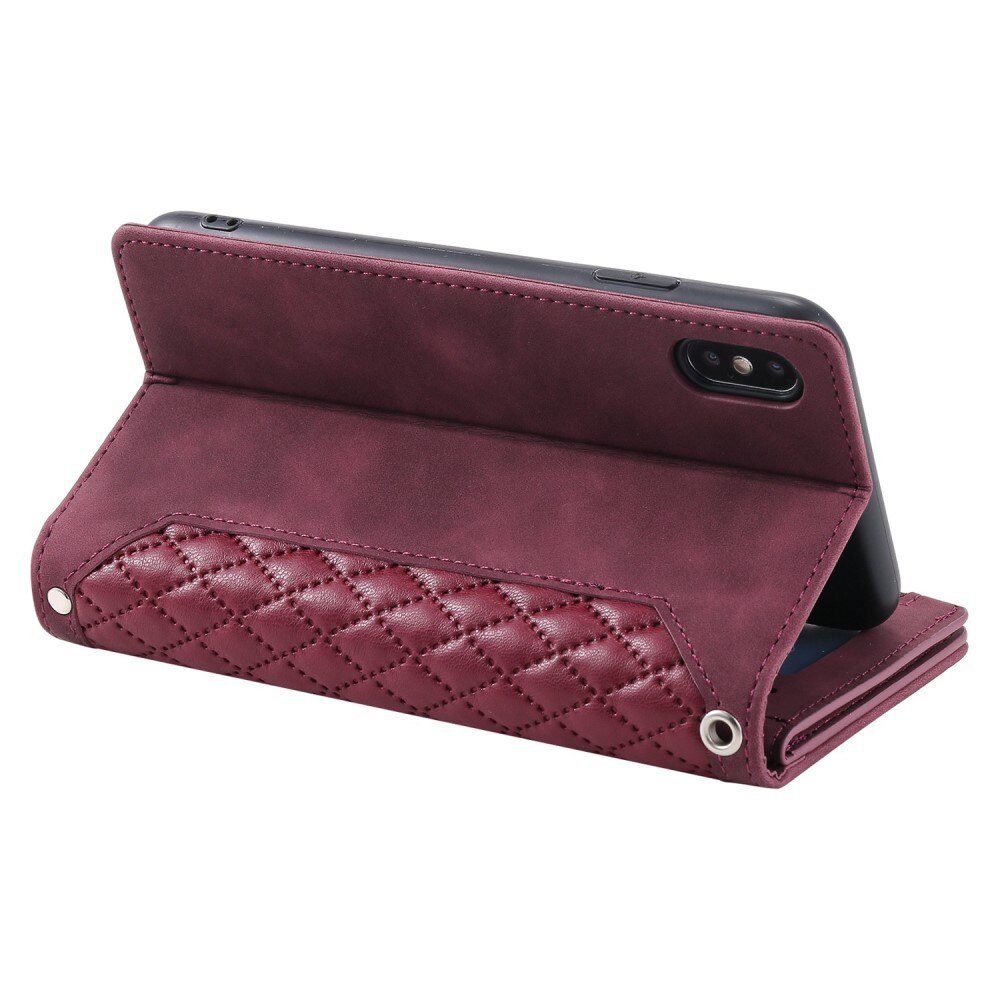 Borsa a portafoglio trapuntata iPhone X/XS Rosso