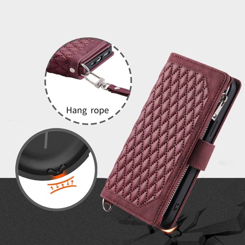 Borsa a portafoglio trapuntata iPhone X/XS Rosso