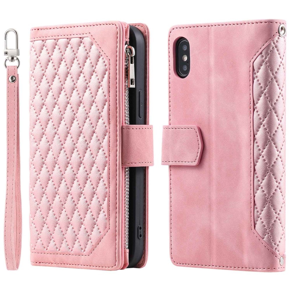 Borsa a portafoglio trapuntata iPhone X/XS Rosa