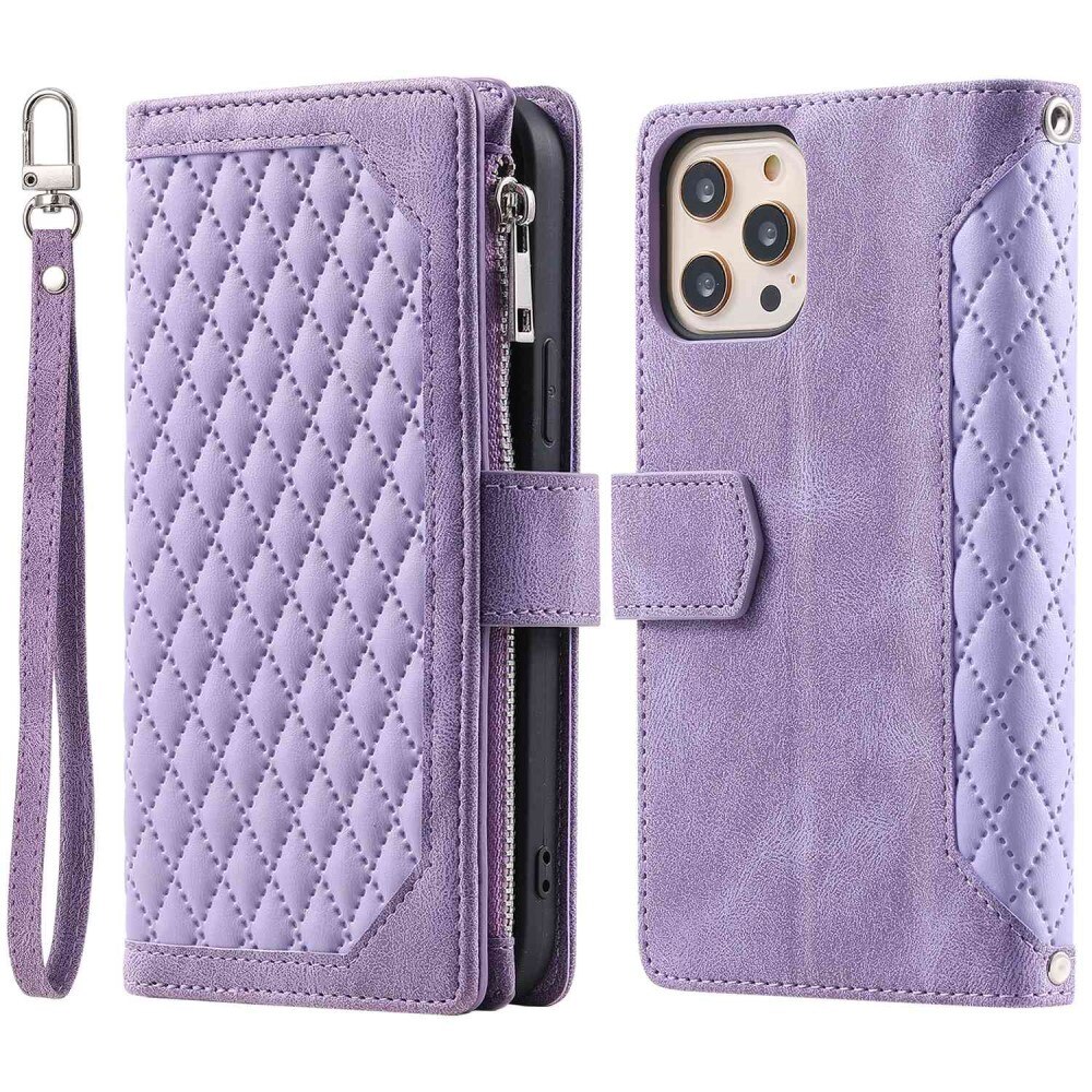 Borsa a portafoglio trapuntata iPhone 11 Pro Viola