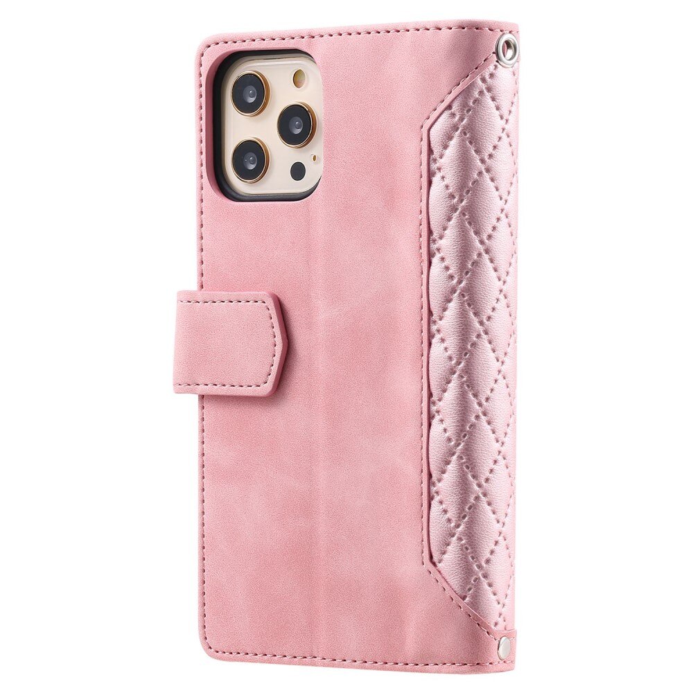 Borsa a portafoglio trapuntata iPhone 11 Pro Rosa