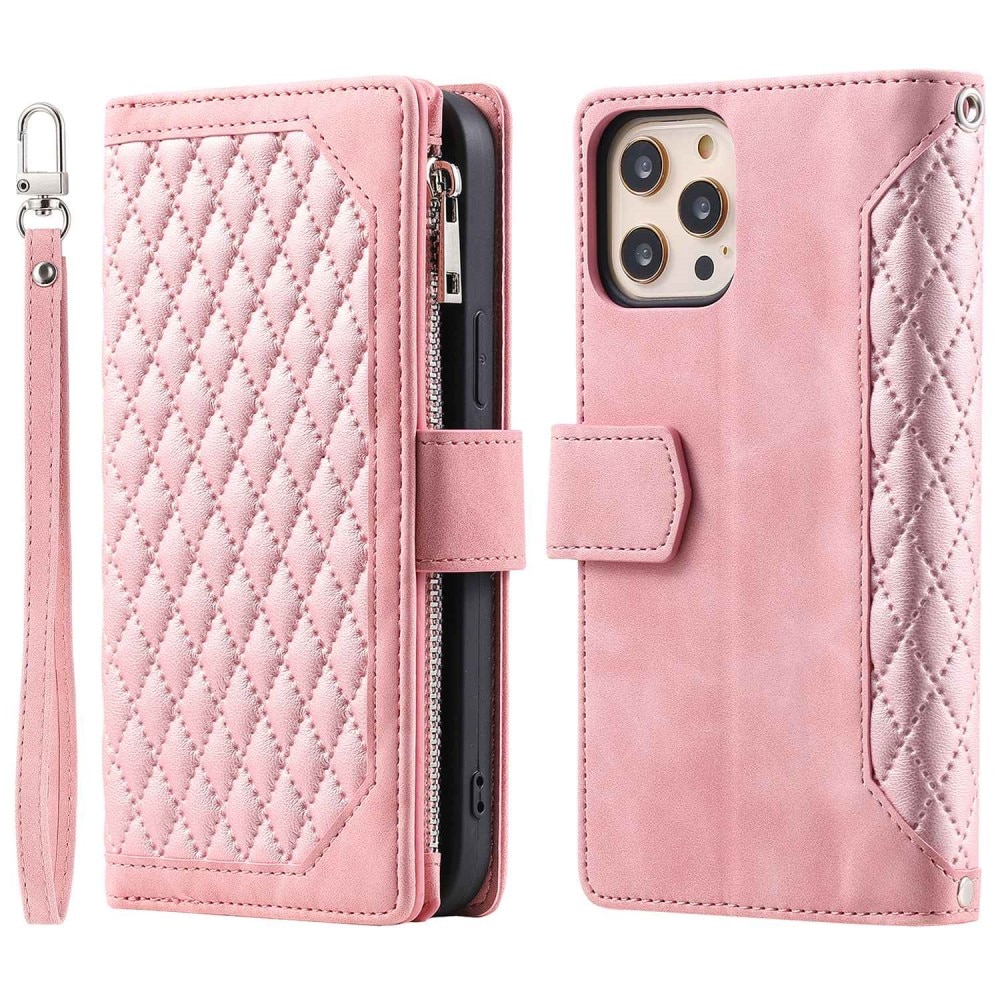 Borsa a portafoglio trapuntata iPhone 11 Pro Rosa