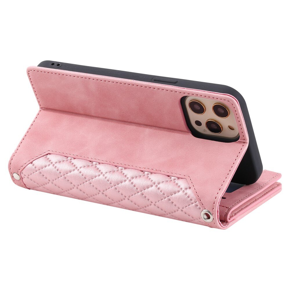 Borsa a portafoglio trapuntata iPhone 11 Pro Rosa