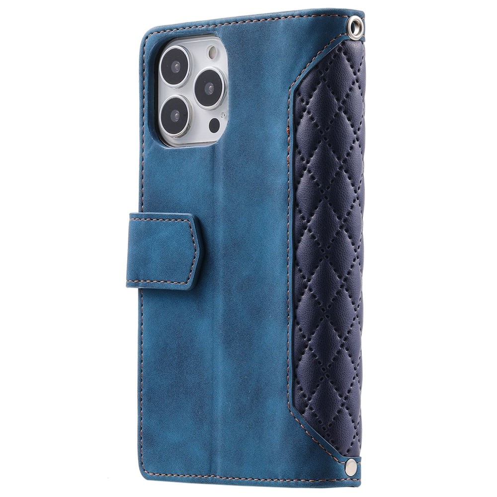 Borsa a portafoglio trapuntata iPhone 14 Pro Blu
