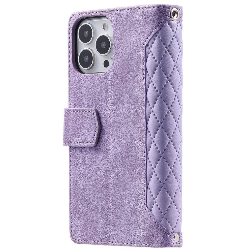 Borsa a portafoglio trapuntata iPhone 14 Pro Viola