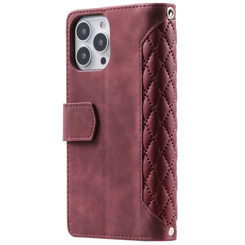 Borsa a portafoglio trapuntata Apple iPhone 14 Pro Rosso