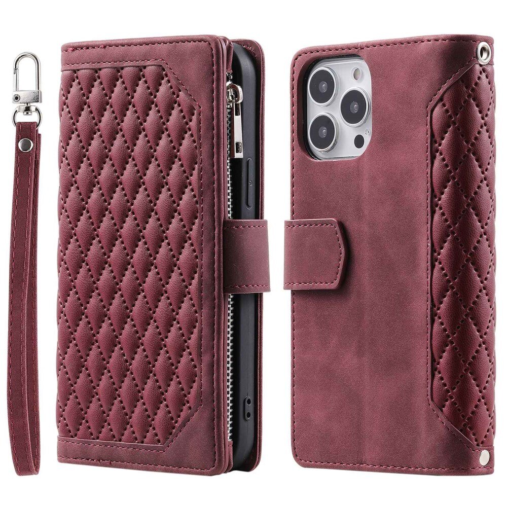 Borsa a portafoglio trapuntata Apple iPhone 14 Pro Rosso