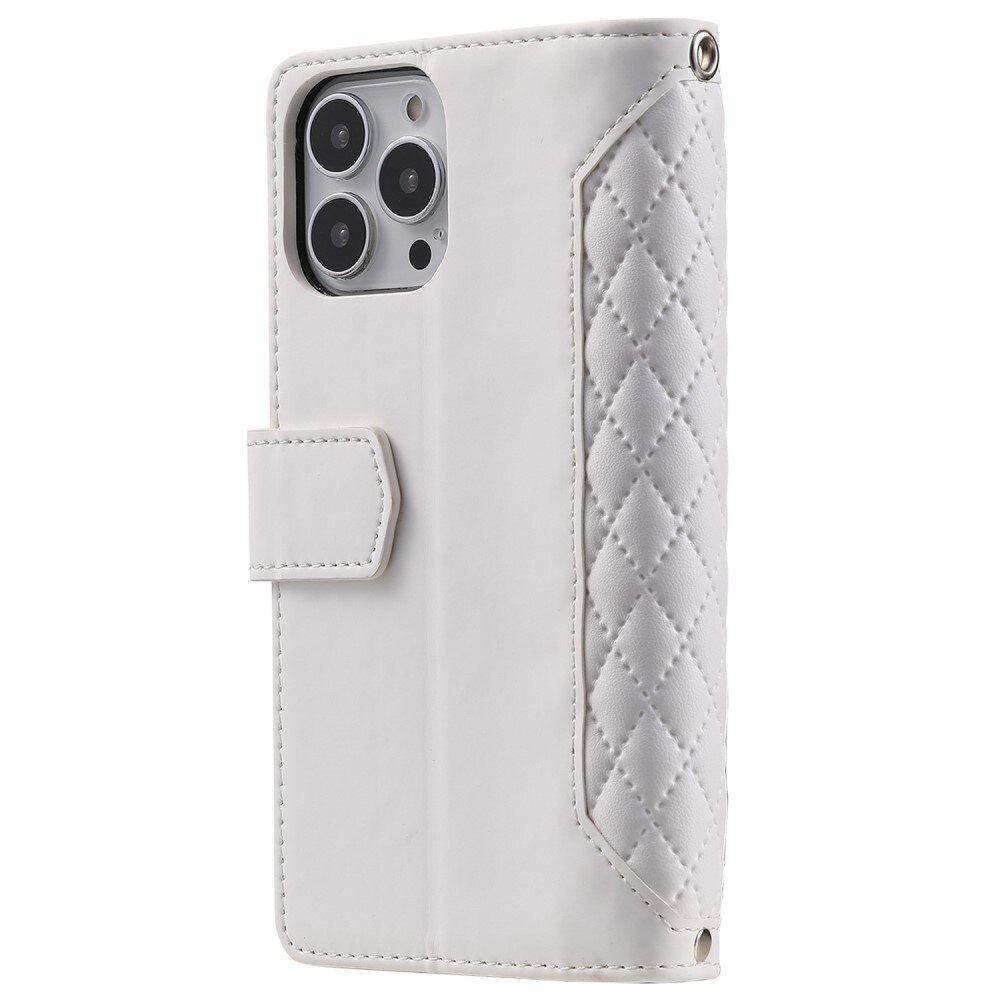 Borsa a portafoglio trapuntata Apple iPhone 14 Pro Bianco