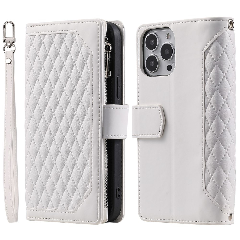 Borsa a portafoglio trapuntata Apple iPhone 14 Pro Bianco