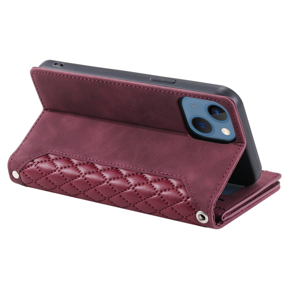 Borsa a portafoglio trapuntata Apple iPhone 14 Rosso