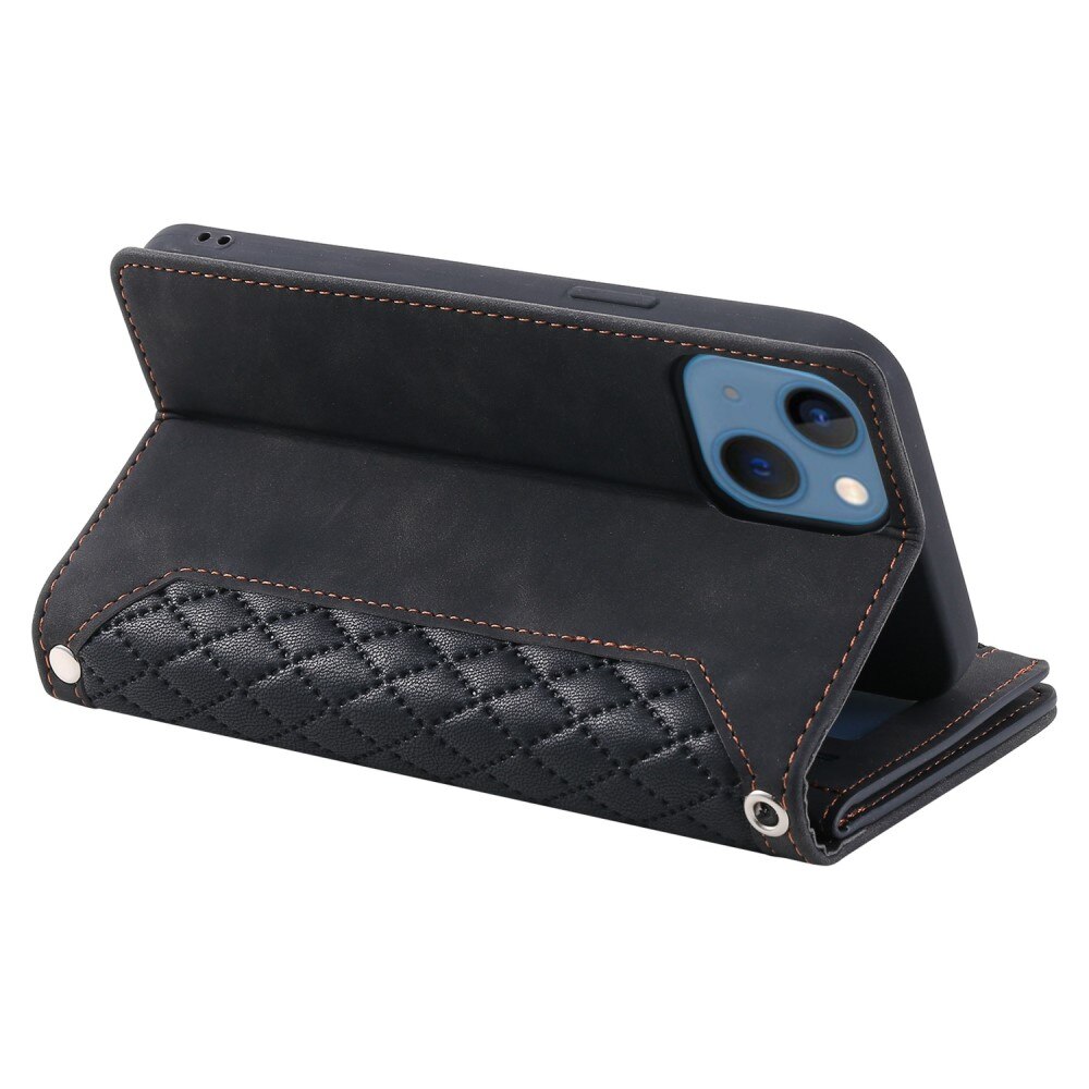 Borsa a portafoglio trapuntata Apple iPhone 14 Plus Nero
