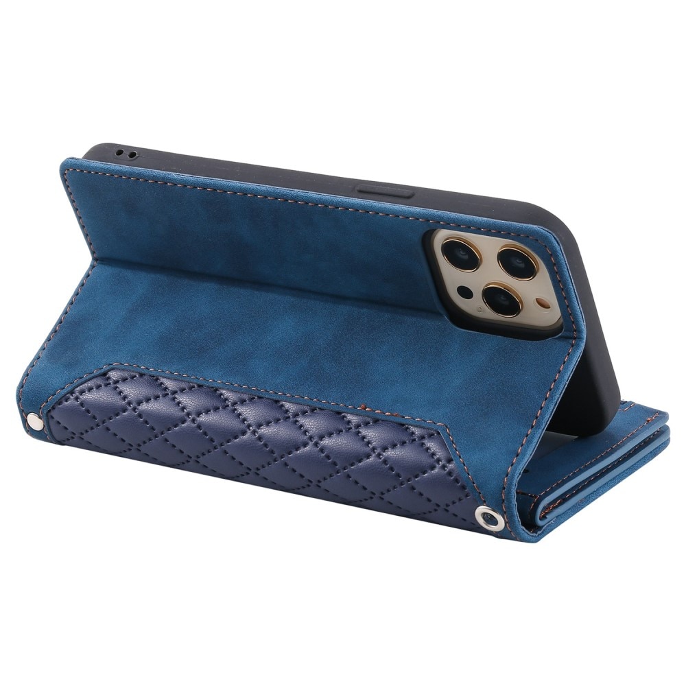 Borsa a portafoglio trapuntata iPhone 12/12 Pro Blu