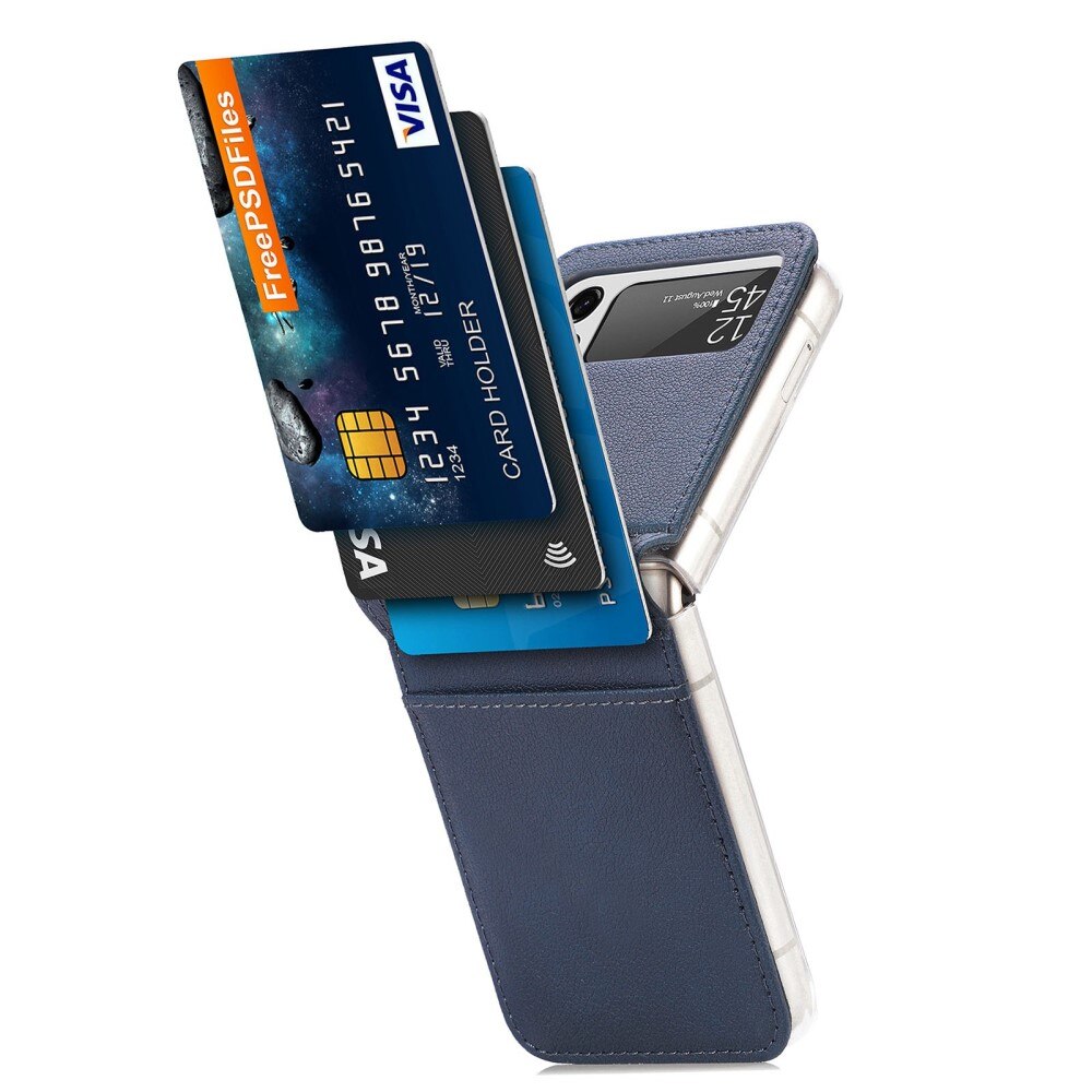 Cover portafoglio Slim Card Wallet Samsung Galaxy Z Flip 4 Blu