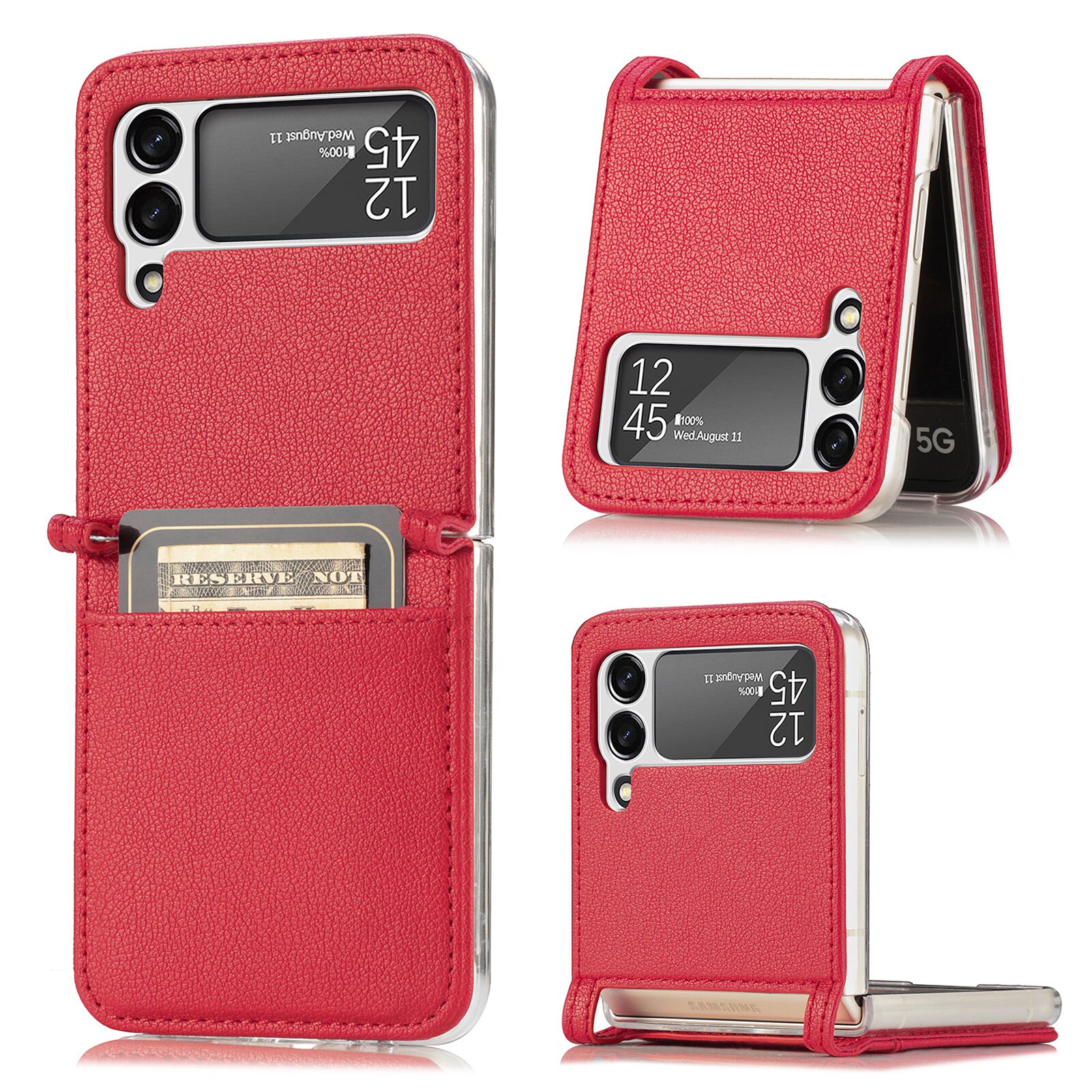 Cover portafoglio Slim Card Wallet Samsung Galaxy Z Flip 4 Rosso