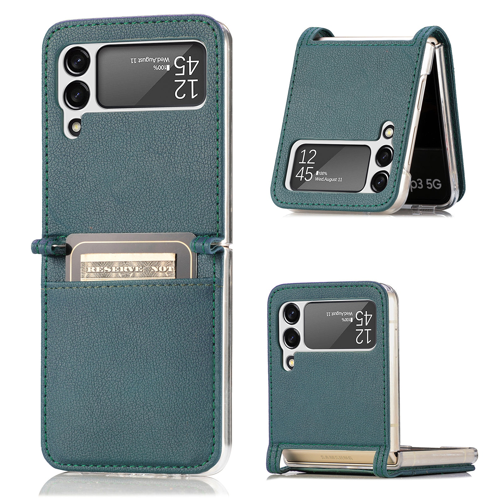 Cover portafoglio Slim Card Wallet Samsung Galaxy Z Flip 4 Verde