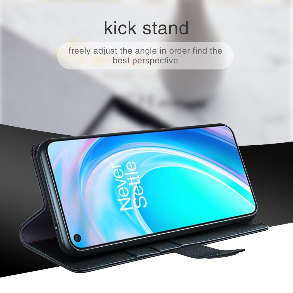 Custodia a portafoglio in vera pelle OnePlus Nord CE 2 Lite 5G, nero