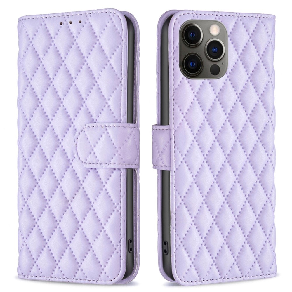 Custodia a portafoglio trapuntate iPhone 12/12 Pro Viola