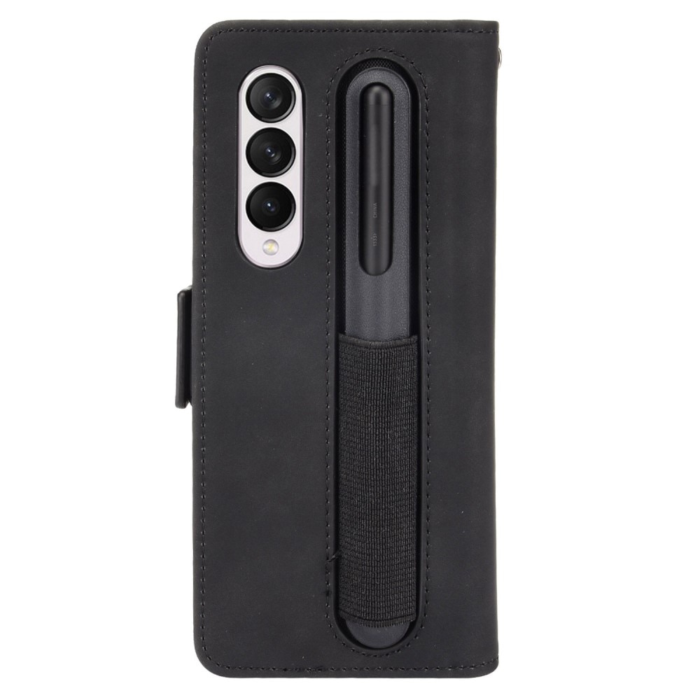 Custodia a portafoglio multipla con portapenne S-pen Samsung Galaxy Z Fold 4 Nero