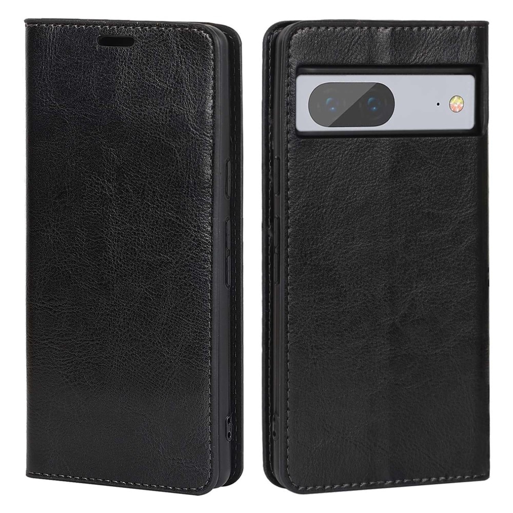 Cover Portafoglio in vera pelle Google Pixel 7 nero