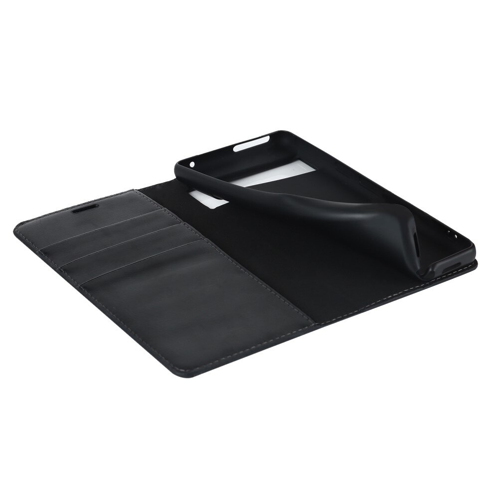 Cover Portafoglio in vera pelle Google Pixel 7 Nero