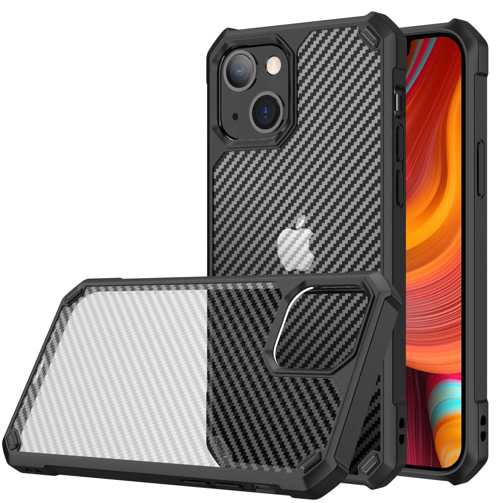 Cover ibride iPhone 14 Fibra di carbonio