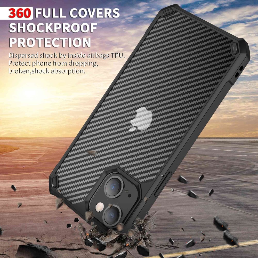 Cover ibride iPhone 14 Fibra di carbonio