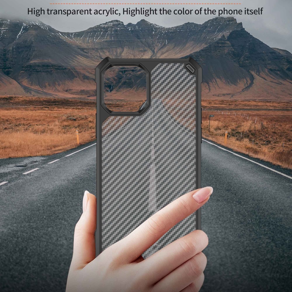 Cover ibride iPhone 14 Fibra di carbonio