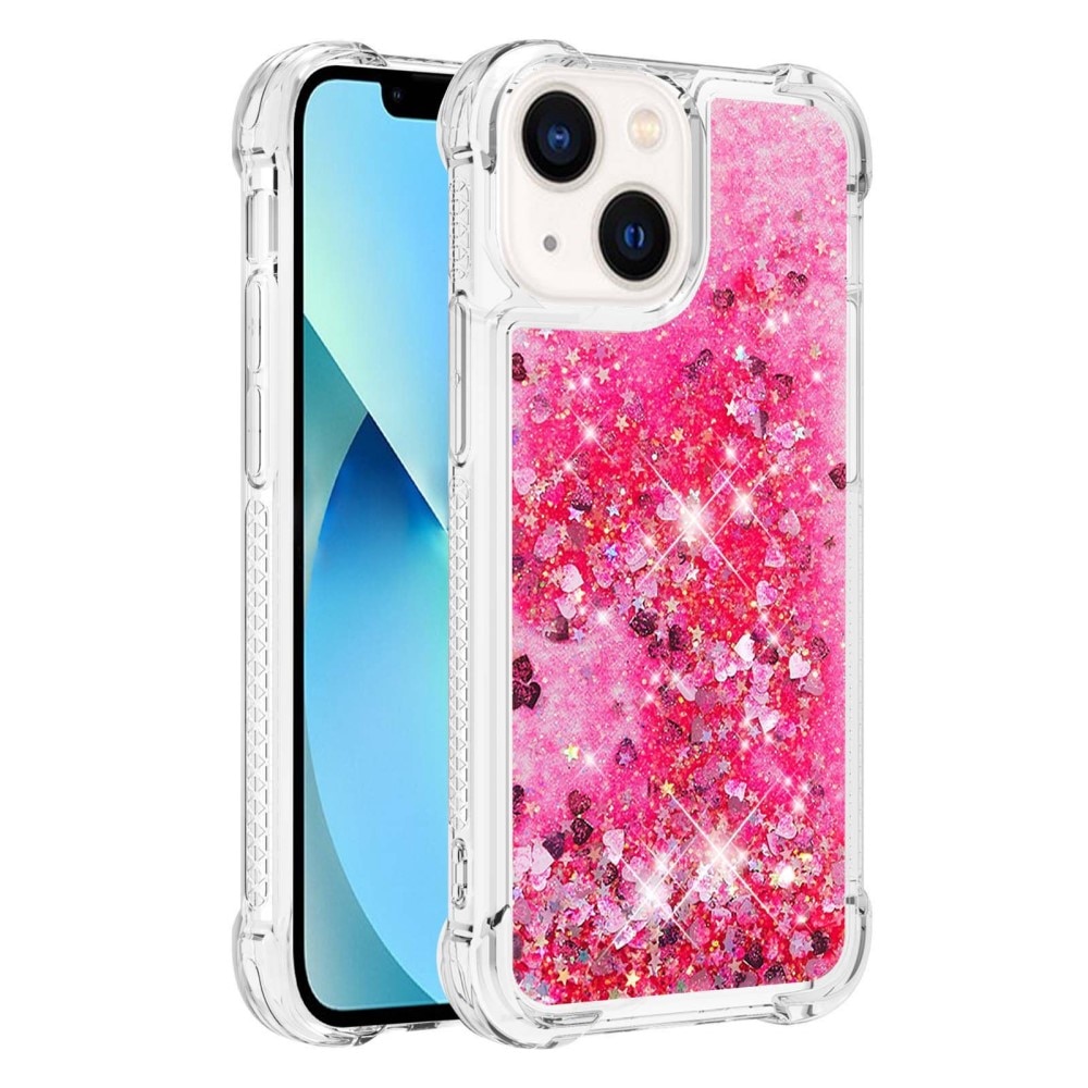Cover Glitter Powder TPU iPhone 14 Rosa