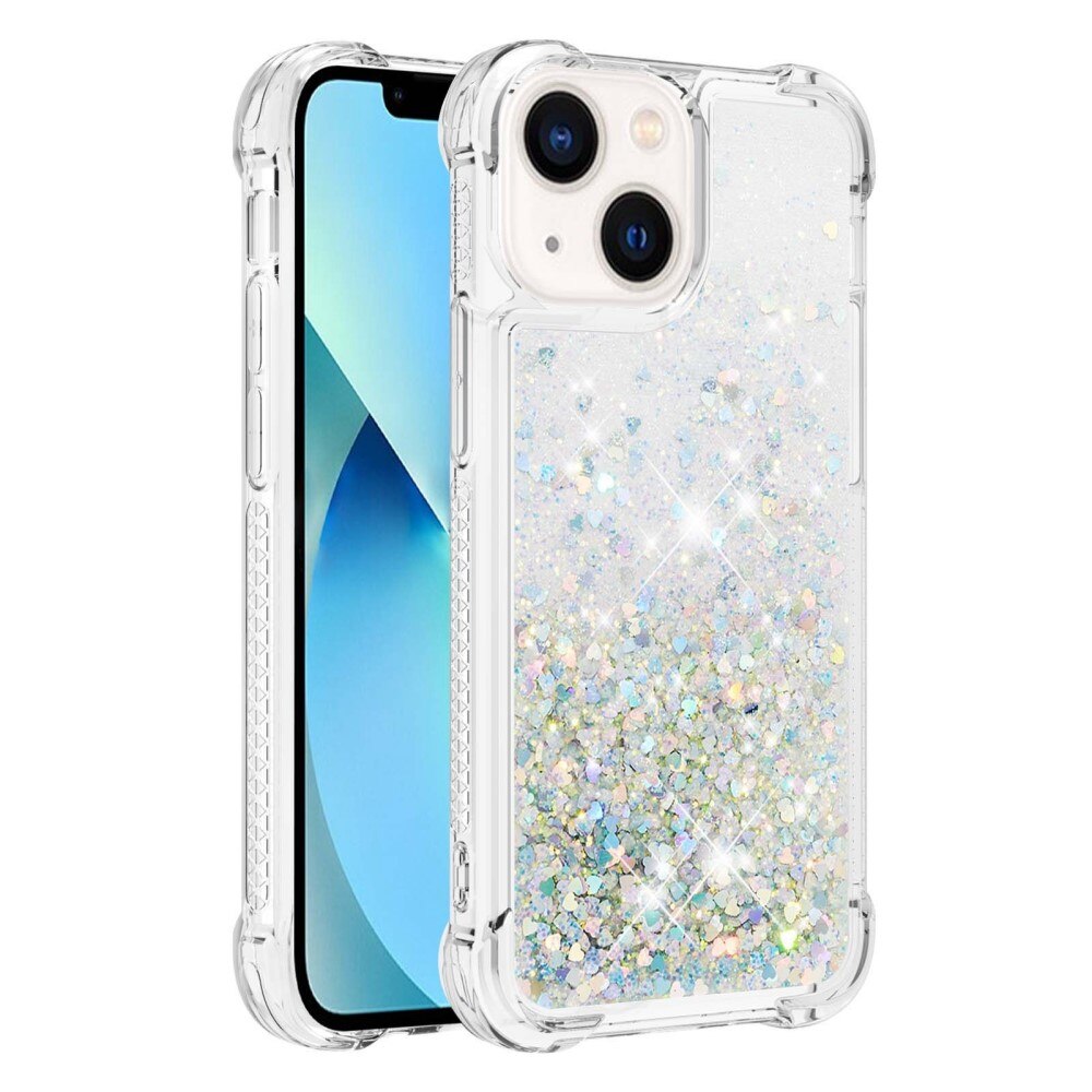 Cover Glitter Powder TPU iPhone 14 D'argento