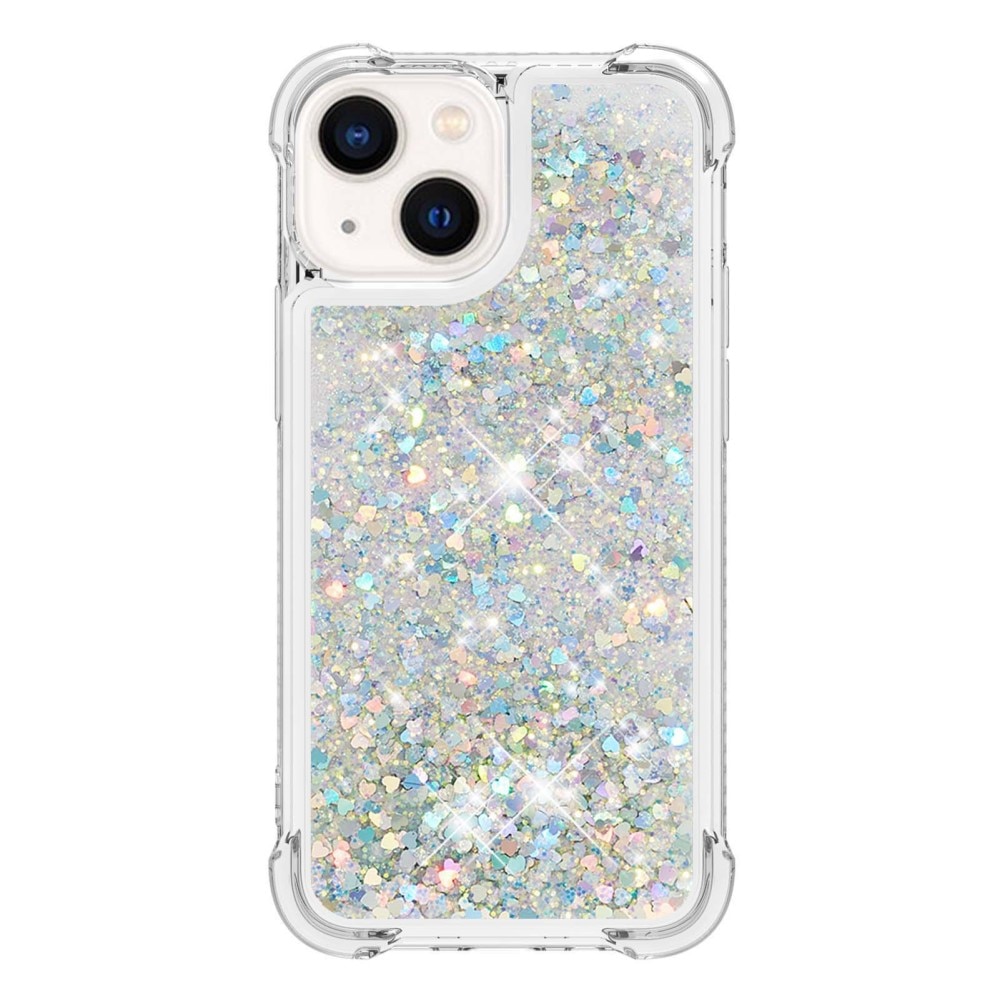 Cover Glitter Powder TPU iPhone 14 D'argento