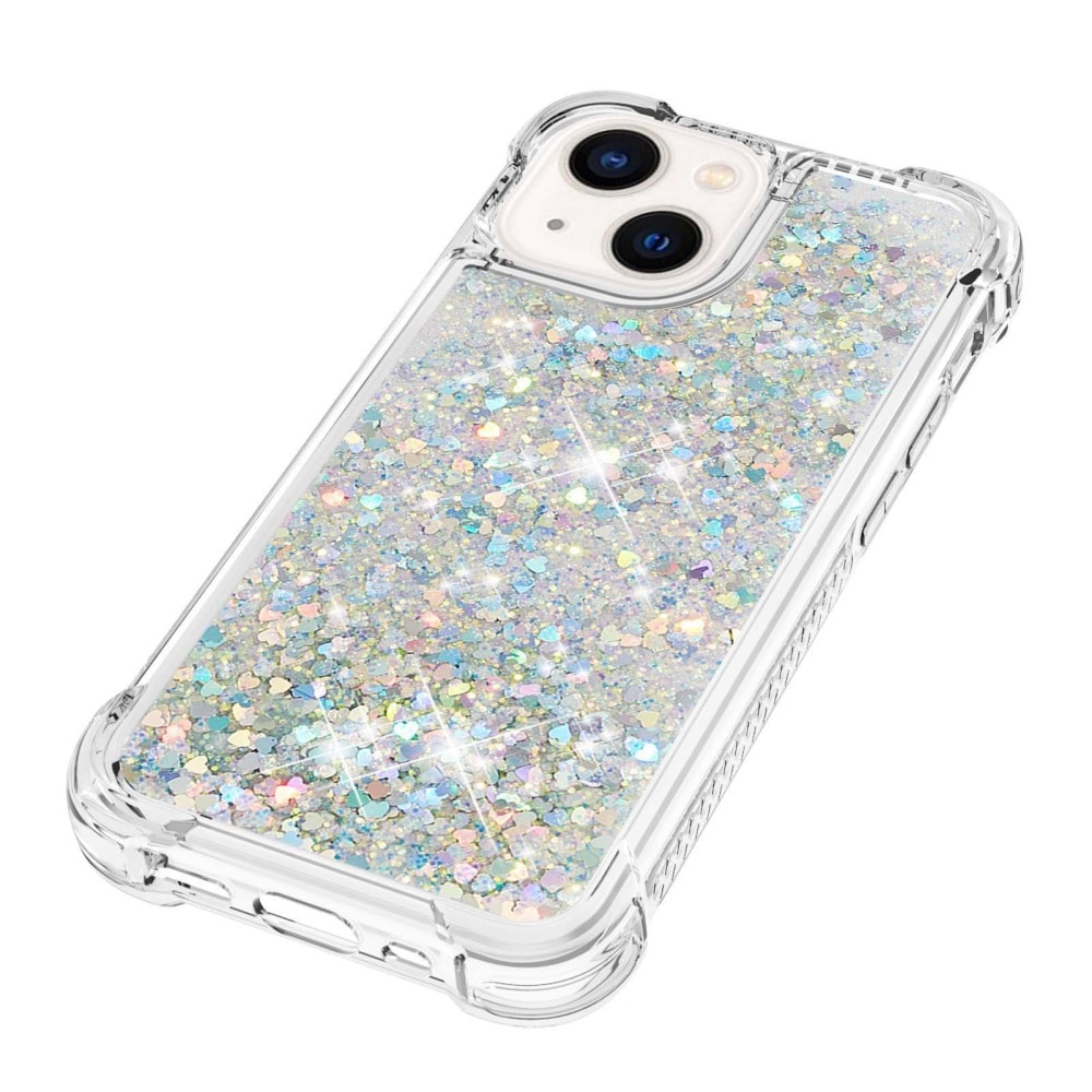 Cover Glitter Powder TPU iPhone 14 D'argento