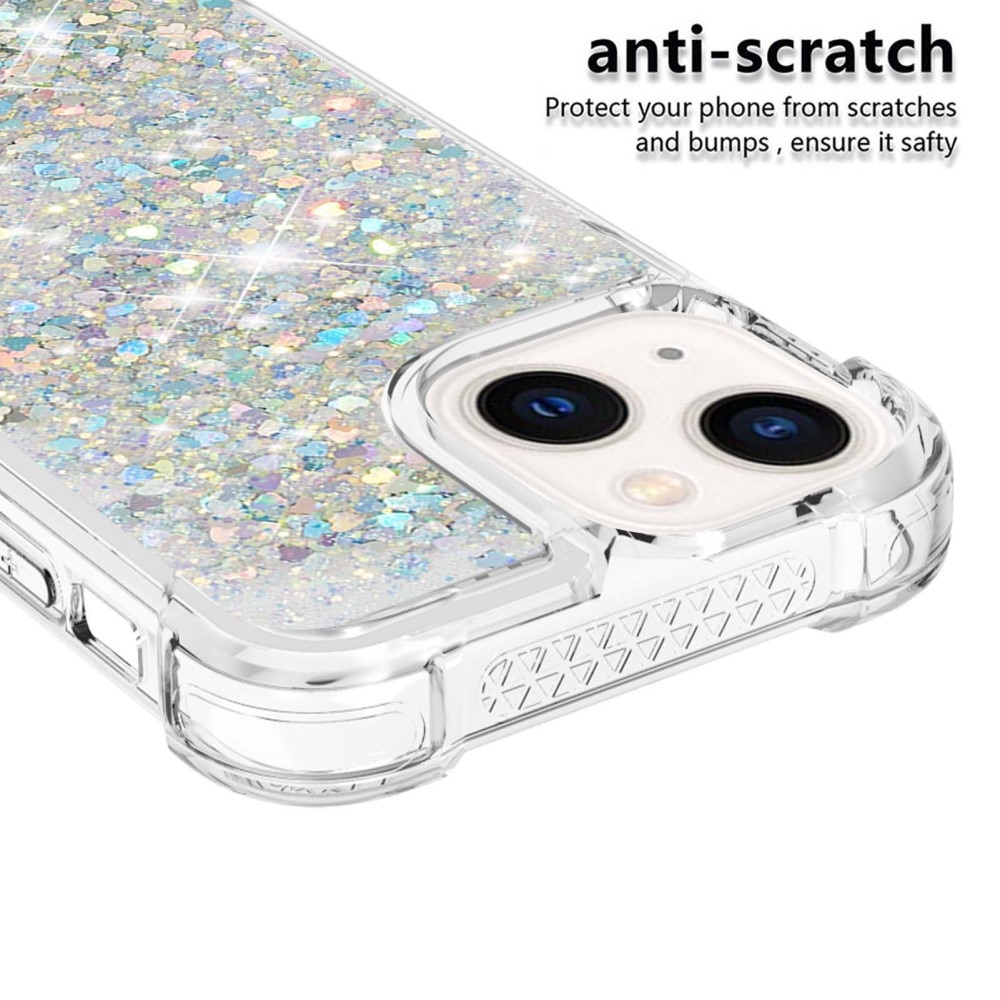 Cover Glitter Powder TPU iPhone 14 D'argento