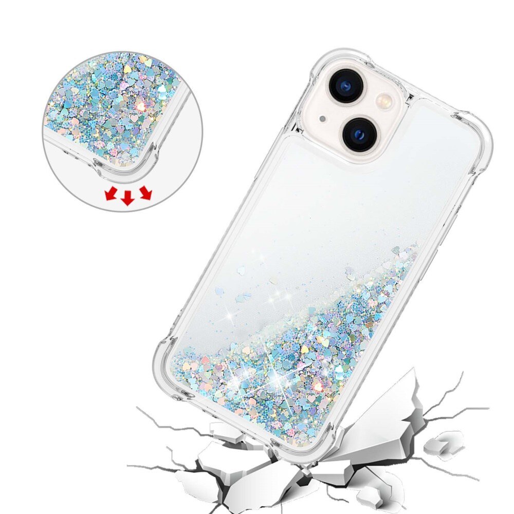 Cover Glitter Powder TPU iPhone 14 D'argento