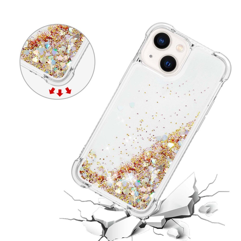 Cover Glitter Powder TPU iPhone 14 Oro