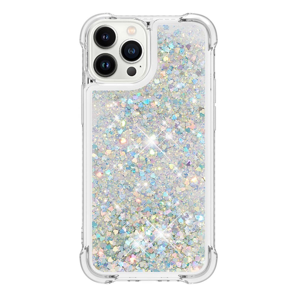 Cover Glitter Powder TPU iPhone 14 Pro D'argento