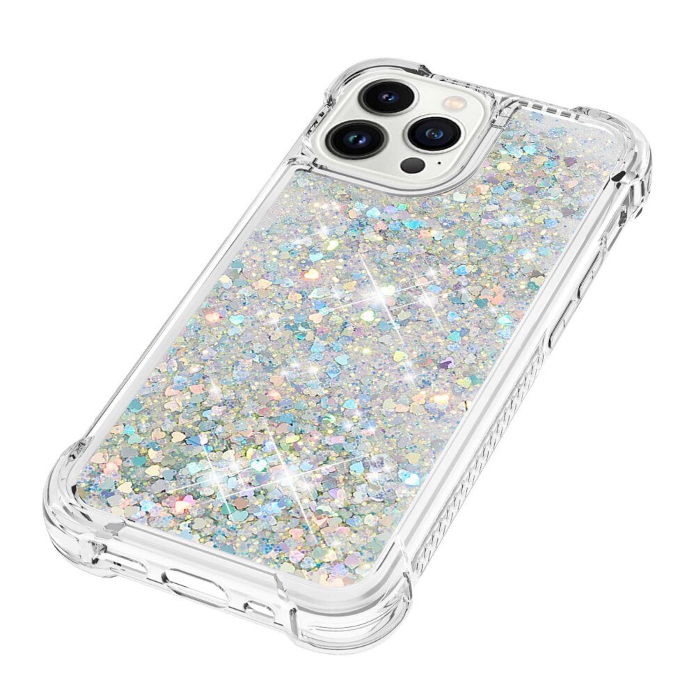 Cover Glitter Powder TPU iPhone 14 Pro D'argento