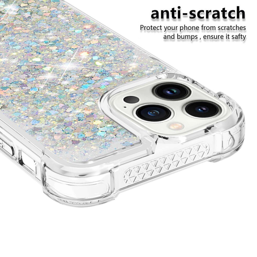 Cover Glitter Powder TPU iPhone 14 Pro D'argento