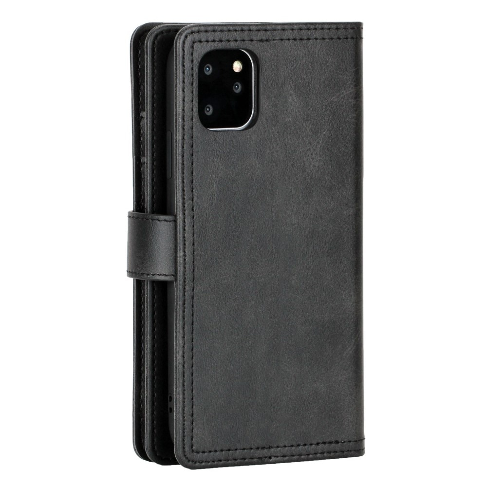 Multi-Slot Cover Portafoglio in pelle iPhone 14 Nero