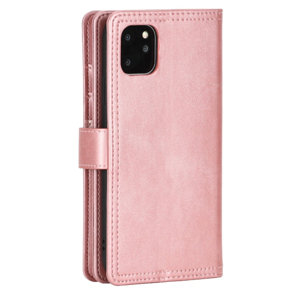 Multi-Slot Cover Portafoglio in pelle iPhone 14 Rosa
