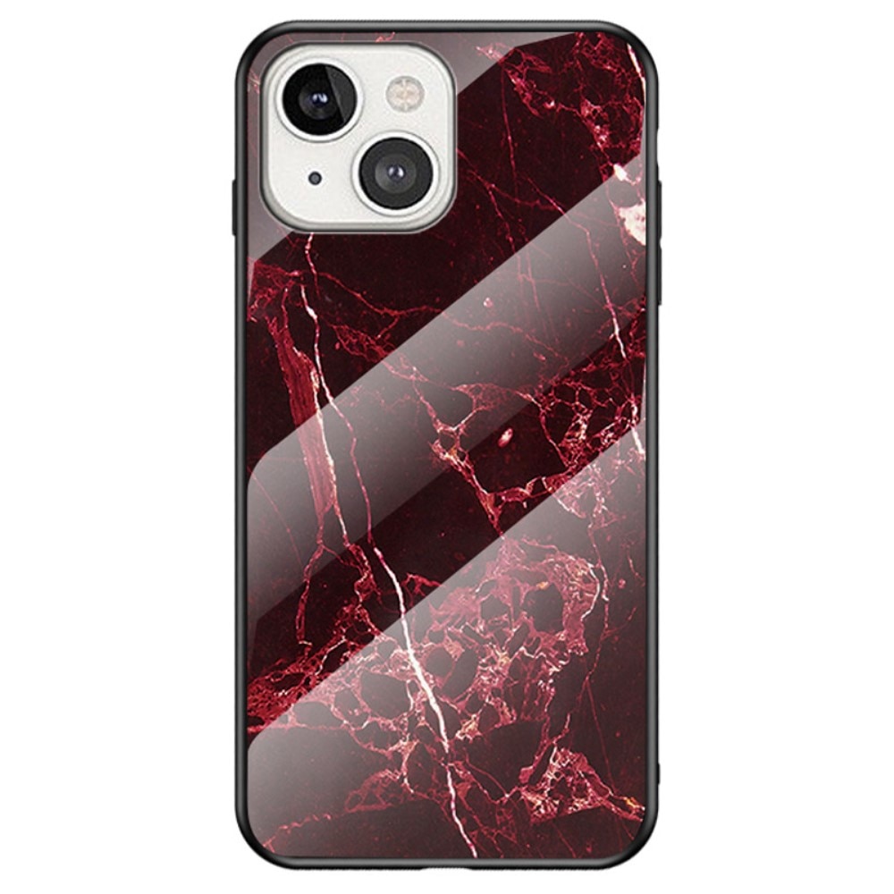 Custodia in vetro temperato iPhone 14 Plus Marmo Rosso