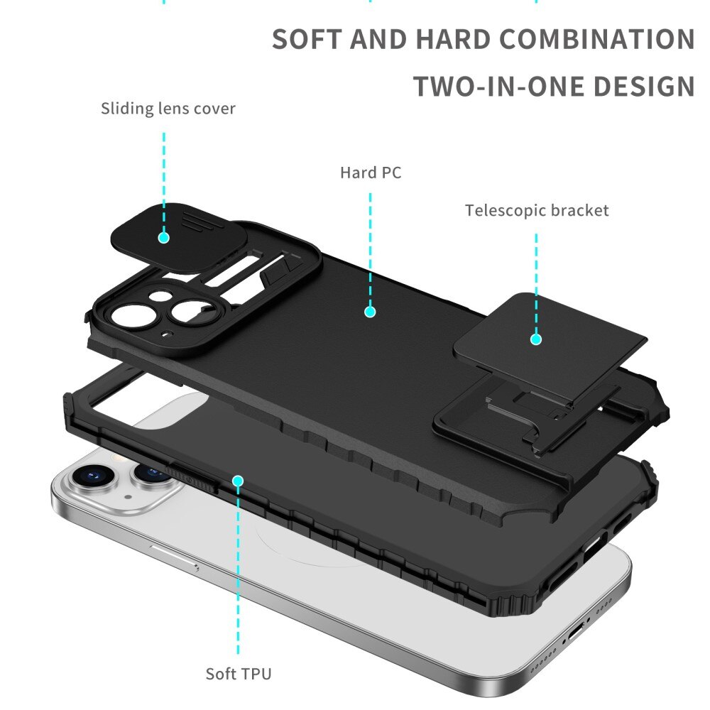 Cover Kickstand con Protezione fotocamera Apple iPhone 14 Plus Nero