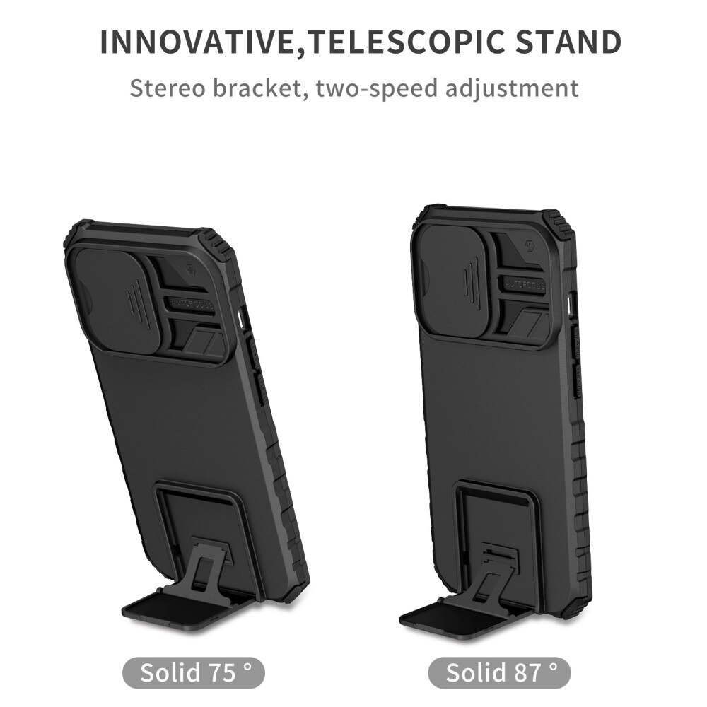 Cover Kickstand con Protezione fotocamera iPhone 14 Pro Nero