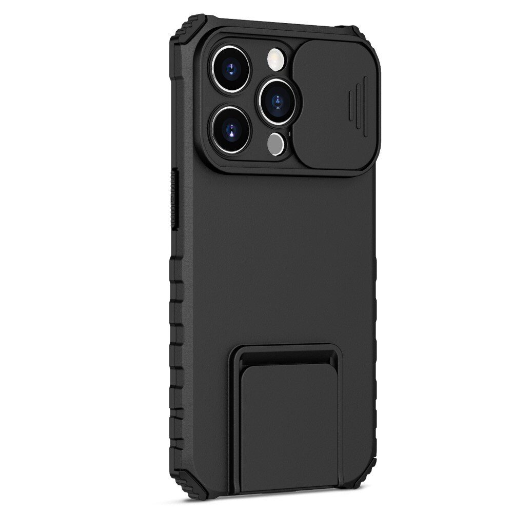 Cover Kickstand con Protezione fotocamera iPhone 14 Pro Nero