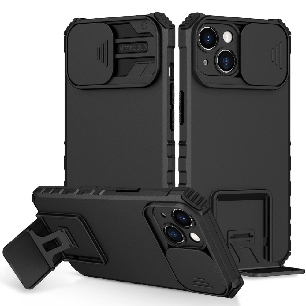 Cover Kickstand con Protezione fotocamera iPhone 14 Nero