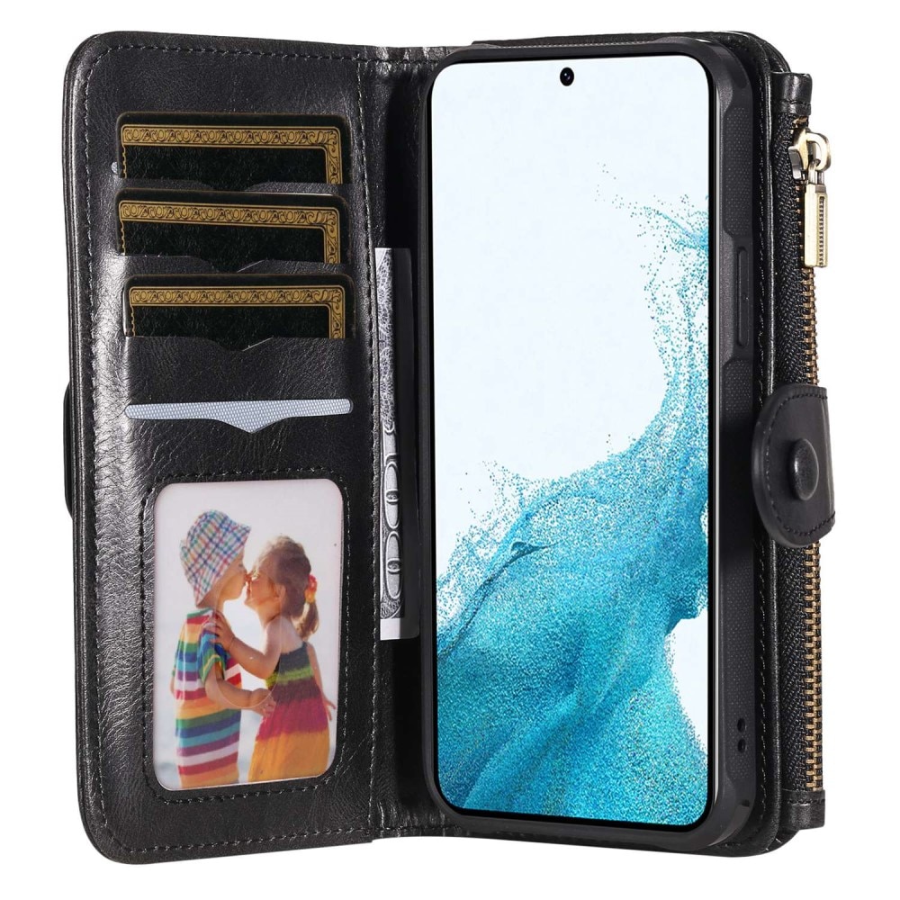 Magnet Leather Multi Wallet Samsung Galaxy S22 Nero