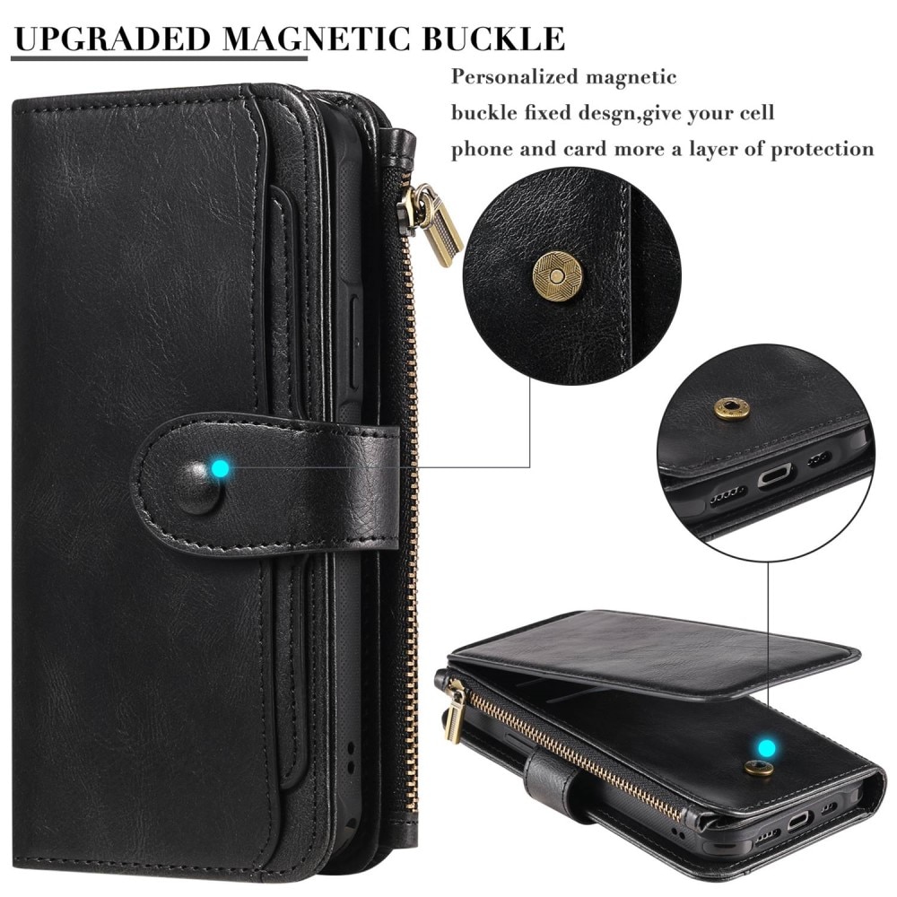 Magnet Leather Multi Wallet Samsung Galaxy S22 Nero